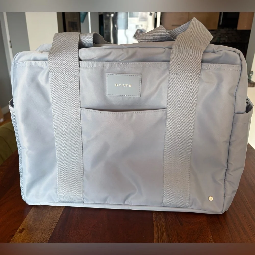 STATE Jordan diaper tote- ice blue $198